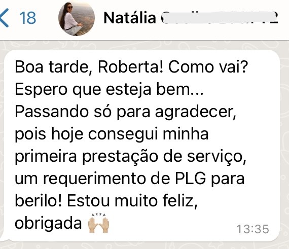 Primeira prestação de serviço